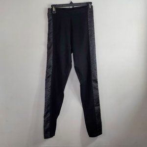 SAVE THE QUEEN Black Leggings with Faux Snakeskin Stripe M NWT